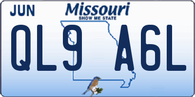 MO license plate QL9A6L