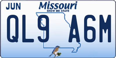 MO license plate QL9A6M