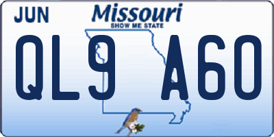 MO license plate QL9A6O