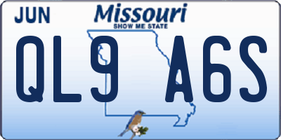MO license plate QL9A6S