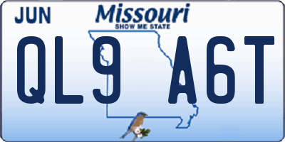 MO license plate QL9A6T