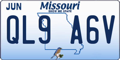 MO license plate QL9A6V