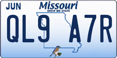MO license plate QL9A7R