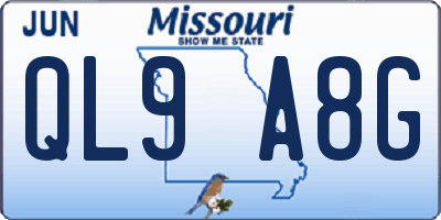 MO license plate QL9A8G