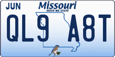 MO license plate QL9A8T