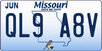 MO license plate QL9A8V