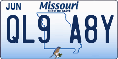 MO license plate QL9A8Y