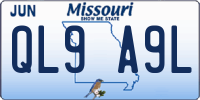 MO license plate QL9A9L