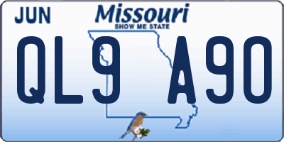 MO license plate QL9A9O