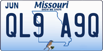 MO license plate QL9A9Q