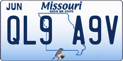 MO license plate QL9A9V