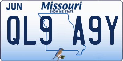 MO license plate QL9A9Y