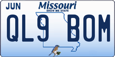MO license plate QL9B0M