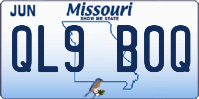 MO license plate QL9B0Q