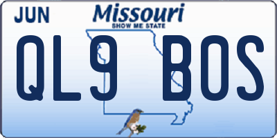 MO license plate QL9B0S