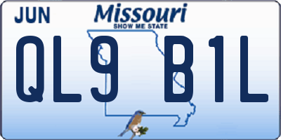 MO license plate QL9B1L