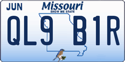 MO license plate QL9B1R