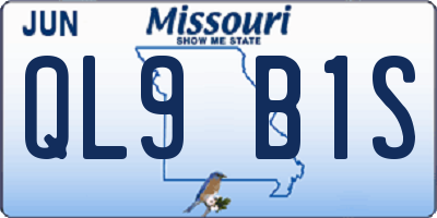 MO license plate QL9B1S