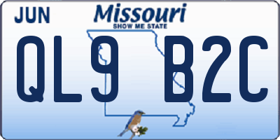 MO license plate QL9B2C