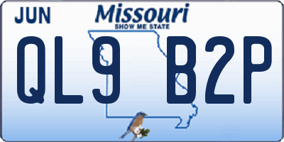MO license plate QL9B2P