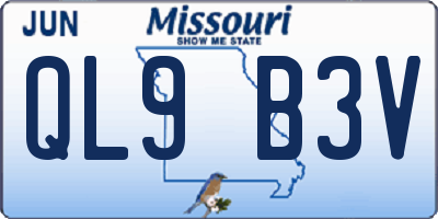 MO license plate QL9B3V