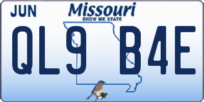 MO license plate QL9B4E