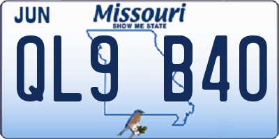MO license plate QL9B4O