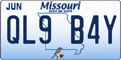 MO license plate QL9B4Y