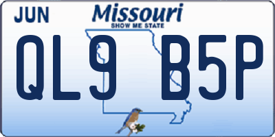MO license plate QL9B5P