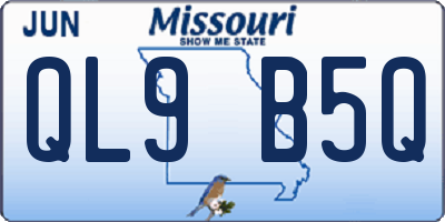 MO license plate QL9B5Q