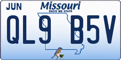 MO license plate QL9B5V