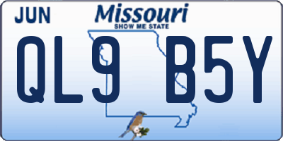 MO license plate QL9B5Y