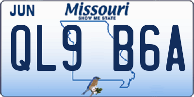 MO license plate QL9B6A