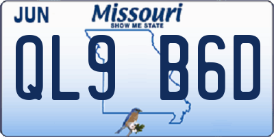 MO license plate QL9B6D