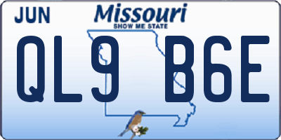 MO license plate QL9B6E