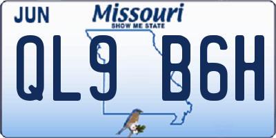 MO license plate QL9B6H