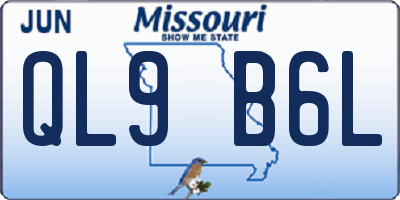 MO license plate QL9B6L