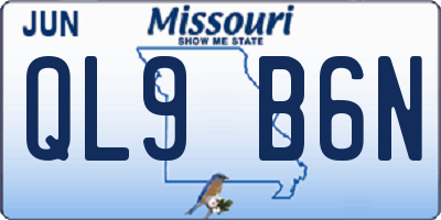 MO license plate QL9B6N