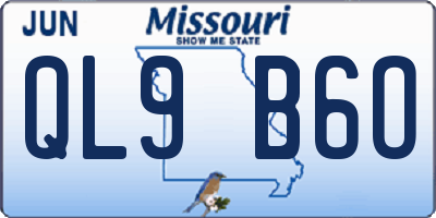 MO license plate QL9B6O