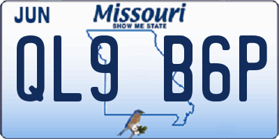 MO license plate QL9B6P