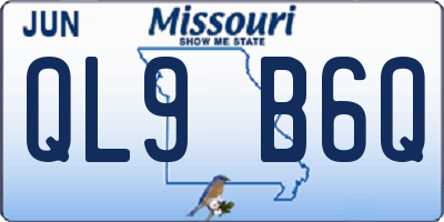 MO license plate QL9B6Q