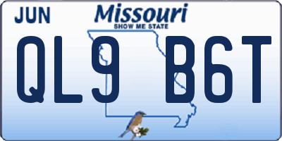 MO license plate QL9B6T