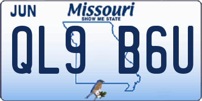 MO license plate QL9B6U