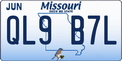 MO license plate QL9B7L