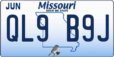 MO license plate QL9B9J