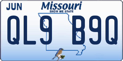 MO license plate QL9B9Q