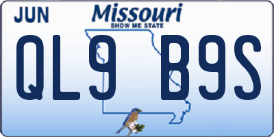 MO license plate QL9B9S
