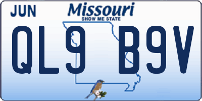 MO license plate QL9B9V