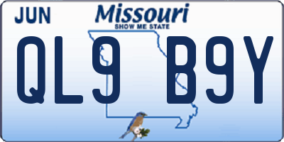 MO license plate QL9B9Y