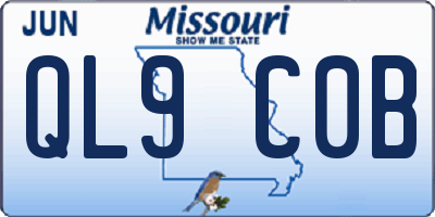 MO license plate QL9C0B